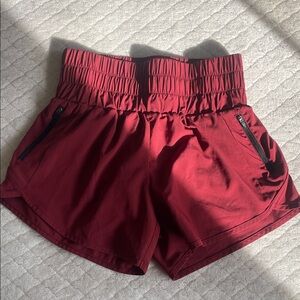 Mivei|Women's Dark Red High-Waisted Active Shorts|Small|EUC